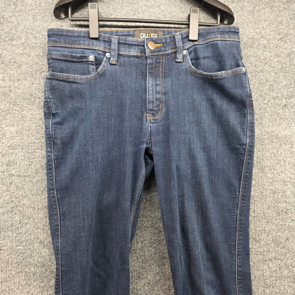 DUER L2X Slim Fit Performance Denim Jeans Dark Indigo Mens Stretch COOLMAX